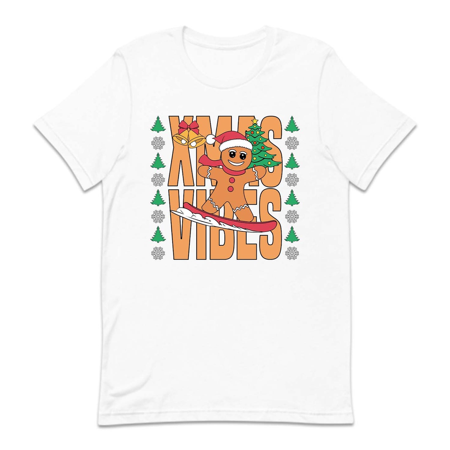 Christmas Gingerbread Man Snowboarding Xmas Vibes | PRODUCT CODE: GNRBDMSWNO