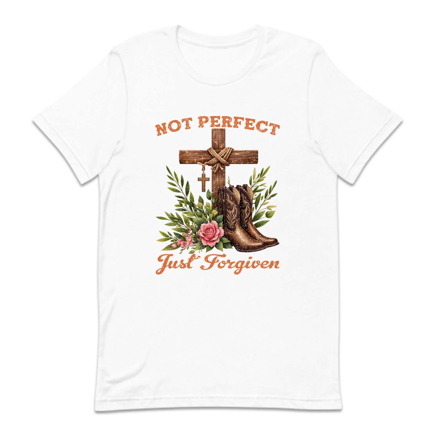 Not Perfect Just Forgiven Wooden Cross & Cowboy Boots | PRODUCT CODE: CHRWDNORS
