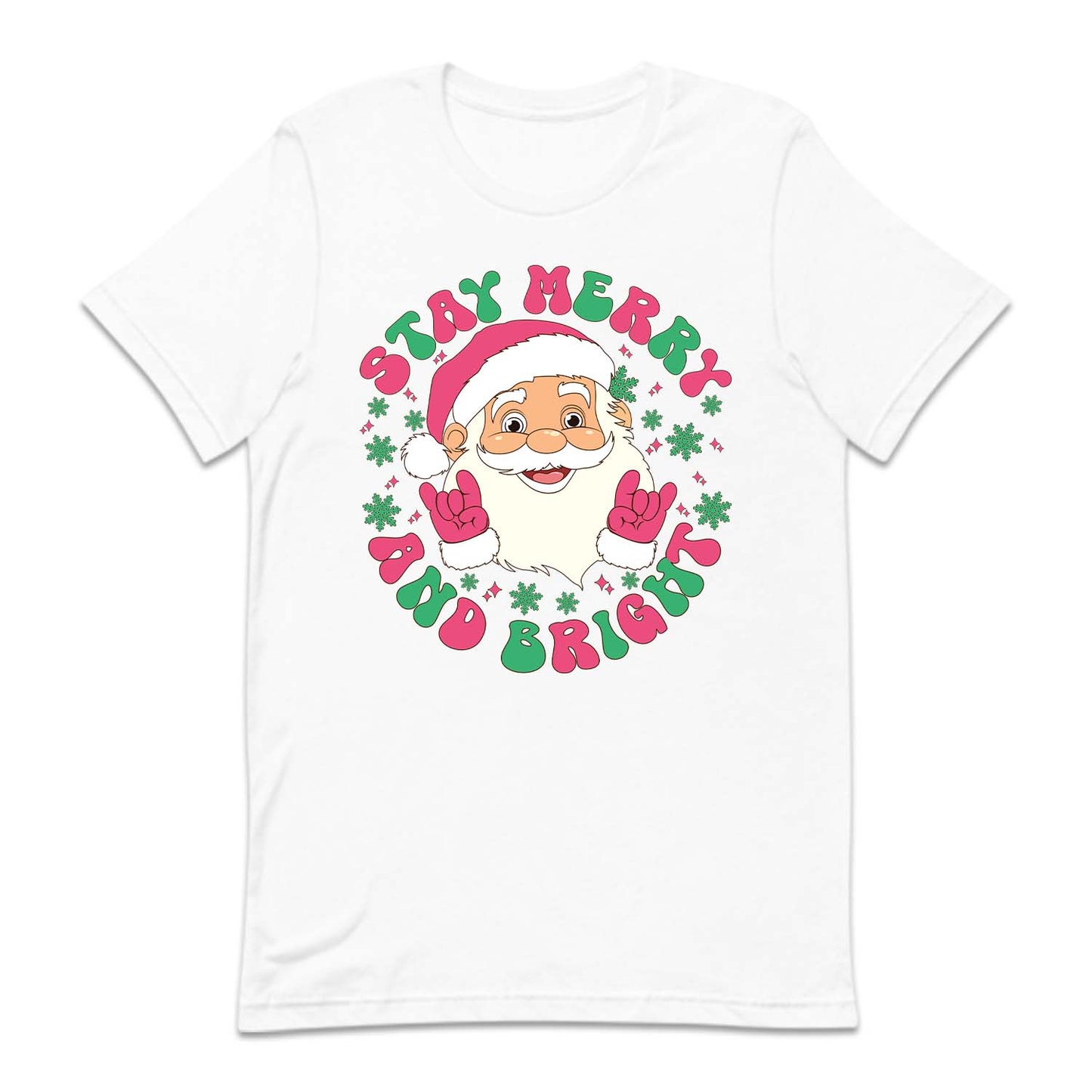 Stay Merry and Bright Pink Christmas Santa Claus Xmas | PRODUCT CODE: STMRABGHTPK