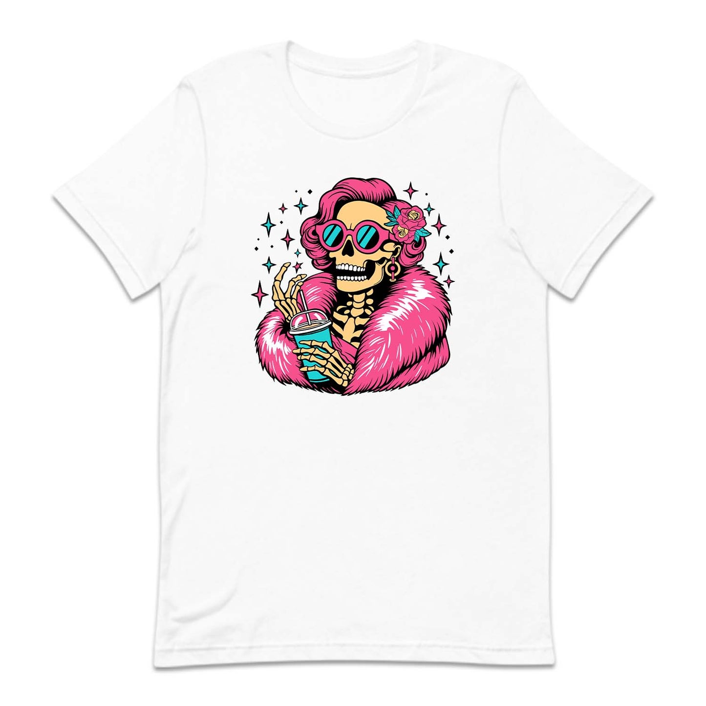 Skelton Holding Iced Coffee Cup Gothic Halloween | PRODUCT CODE: LDSKLHICF