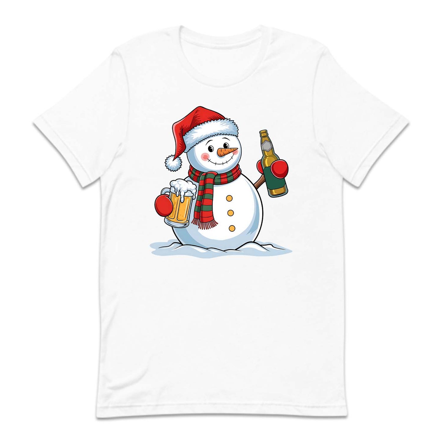 Christmas Snowman Drinking Beer Merry Beermas Xmas Frosty Beer | PRODUCT CODE: CTSNWMDRKBF