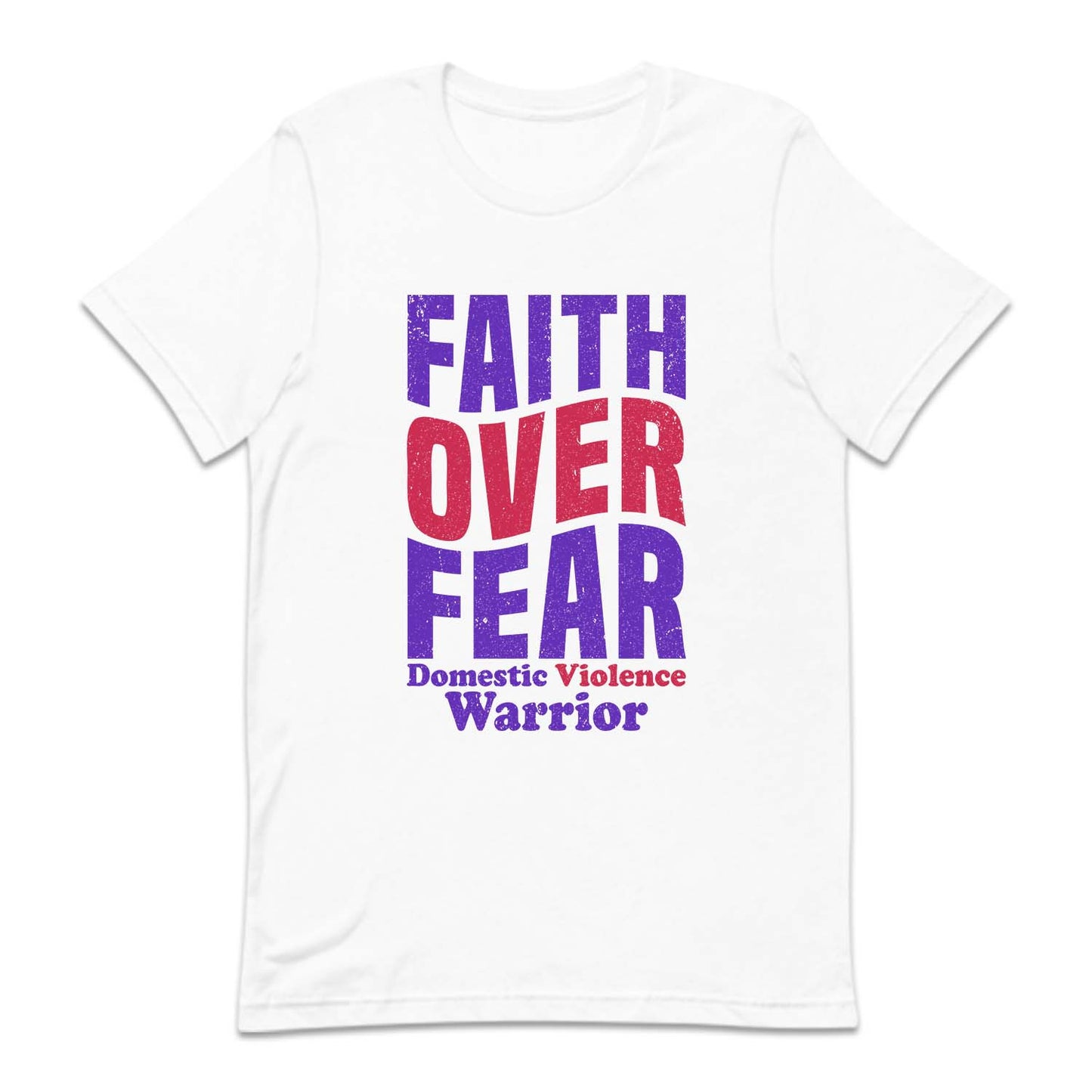 Domestic Violence Warrior Purple Ribbon Faith Over Fear | PRODUCT CODE: FTHAIVORFAWD