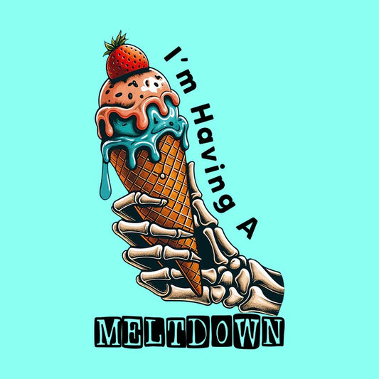 Stay Cool and Express Yourself with the Skull Hand Ice Cream "I'm Having A Meltdown" T-Shirt