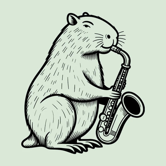 "Groove with the 'Capybara Saxophone Jazz Lover' T-Shirt"