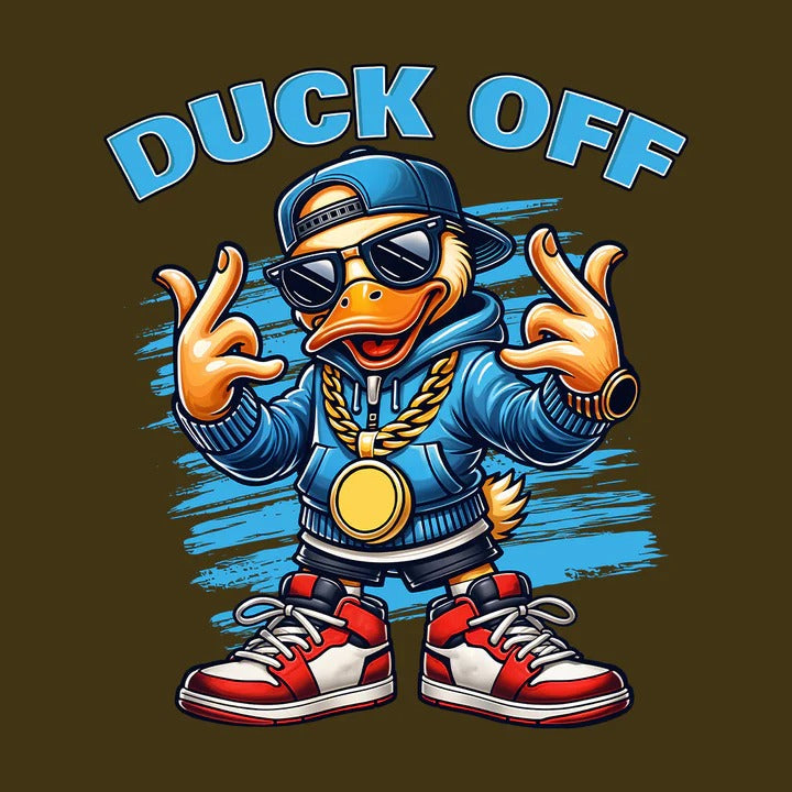 Discover the Fun and Style with the "Hilarious Duck Off Cartoon Duck Hip-Hop Style Duck in Gold Chains & Sneakers" T-Shirt