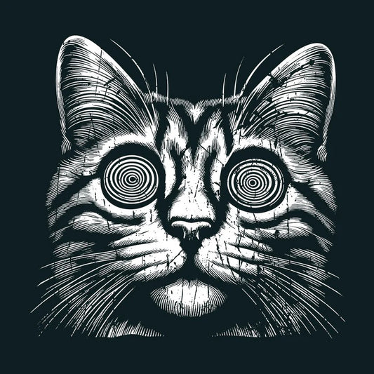 Dive into the Mystique with the "Dark Aesthetic Psychedelic Cat" T-Shirt