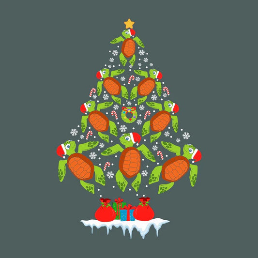 Celebrate the Holidays with the "Sea Turtle Christmas Tree" T-Shirt – The Perfect Gift for Ocean Lovers!