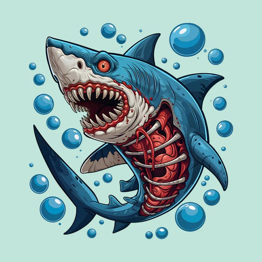 "Make a Splash This Halloween with the 'Zombie Shark Halloween Scary Costume' T-Shirt"