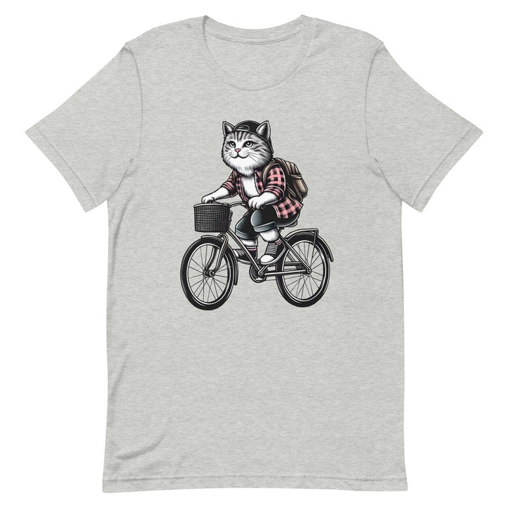 Discover the Fun and Quirky "Cat Riding Bicycle" T-Shirt