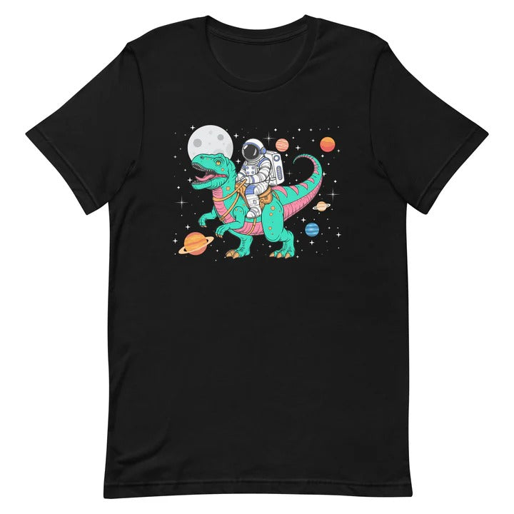 Discover the "Astronaut Riding Dinosaur" T-Shirt - A Unique Fusion of Imagination and Style