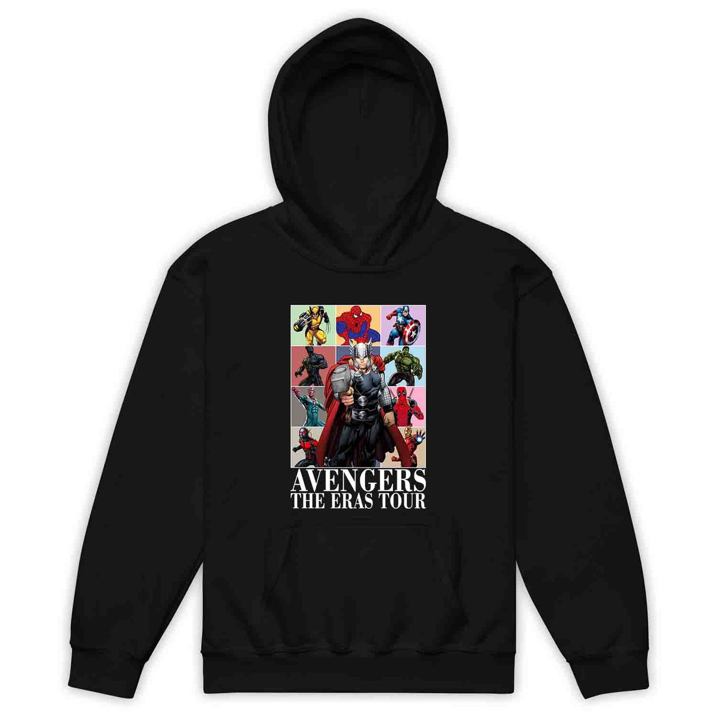 Avengers Eras Tour Kids T-Shirt, Jumper & Hoodie – Retro Marvel Comic Style Featuring Thor, Iron Man, Spider-Man, Hulk & Deadpool | PRODUCT CODE: ABFGEIRS