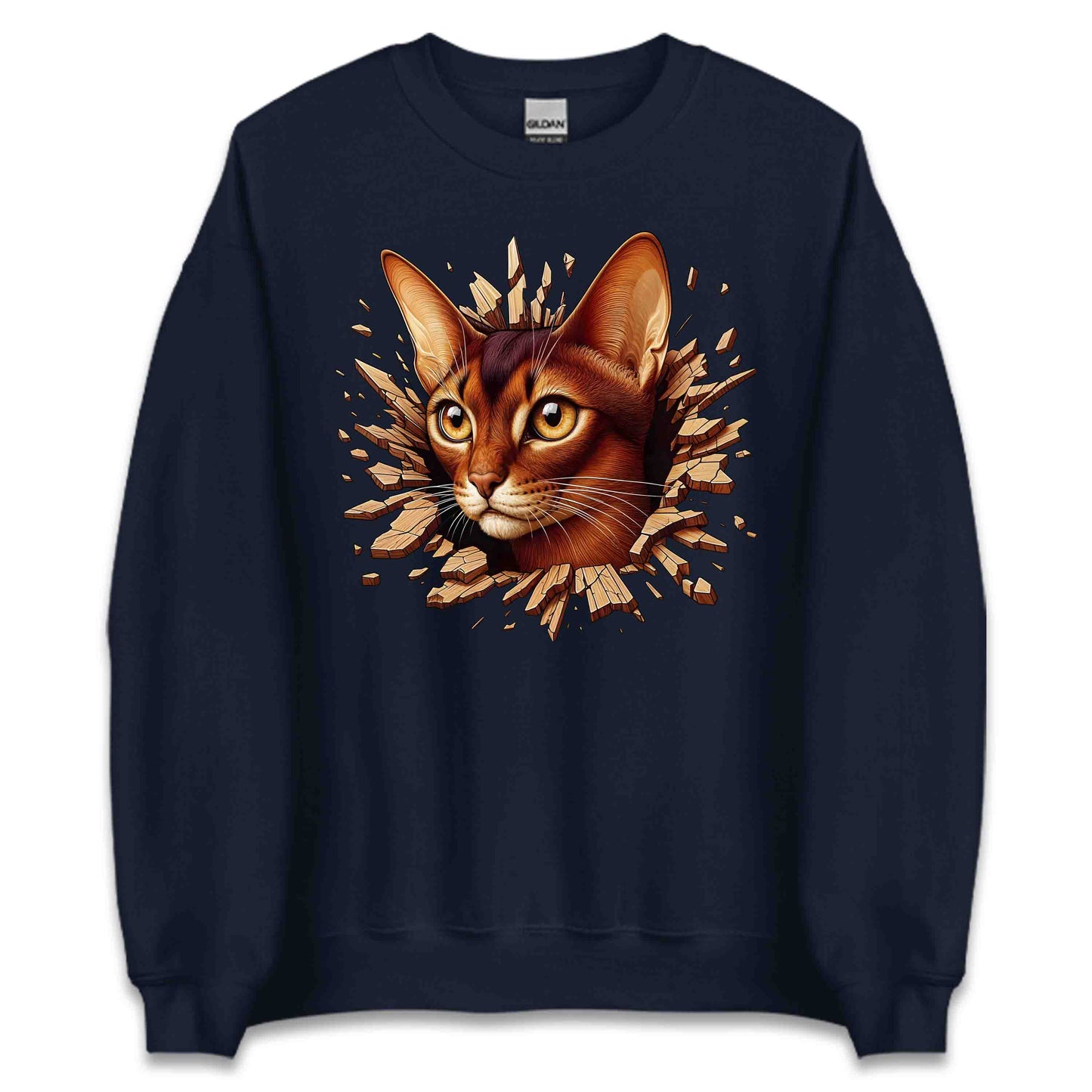 Abyssinian Cat Breaking Through Wall 3D Realistic Cat | PRODUCT CODE: ABSNYCTABRKF