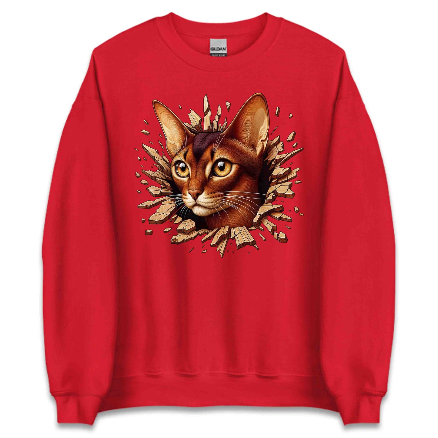 Abyssinian Cat Breaking Through Wall 3D Realistic Cat | PRODUCT CODE: ABSNYCTABRKF