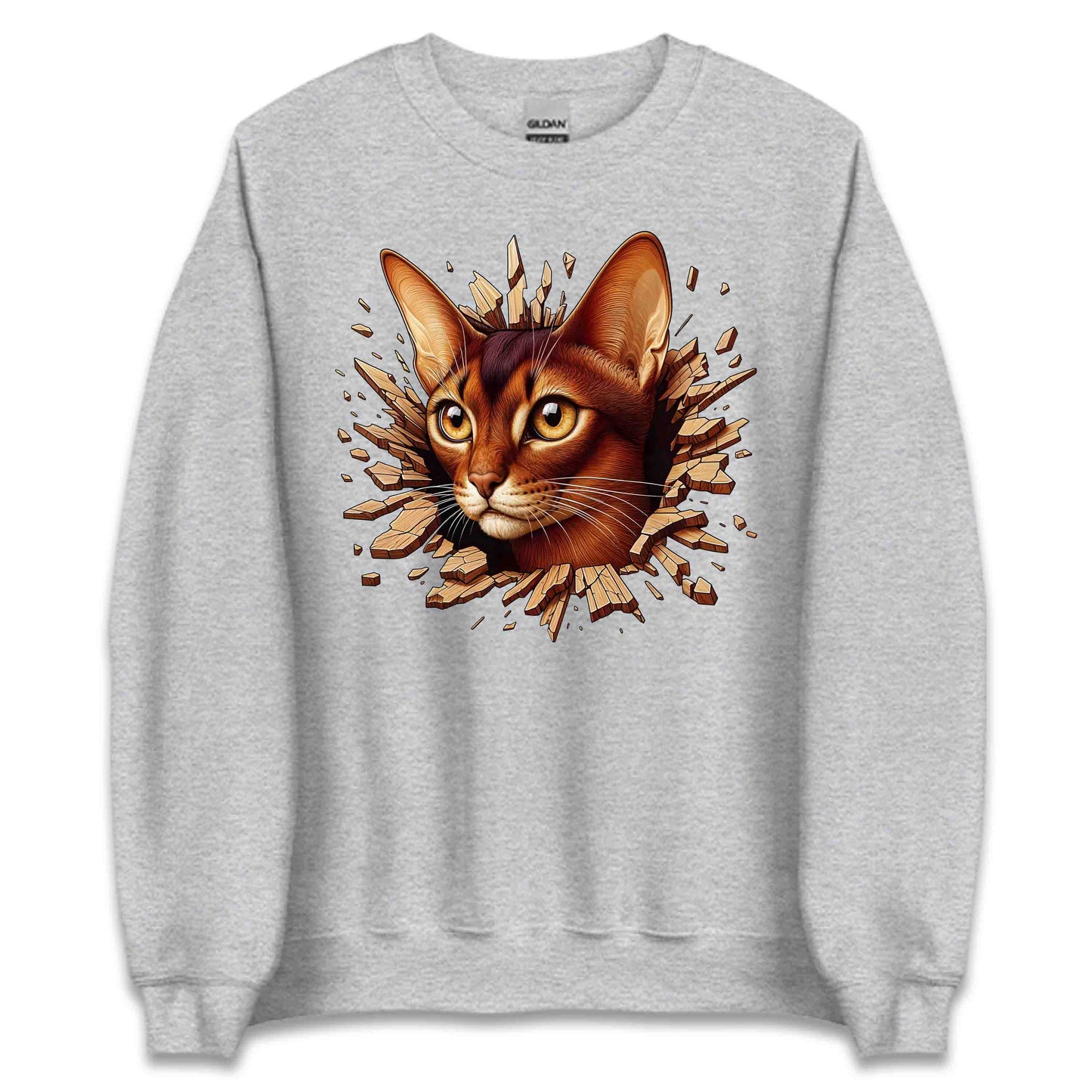Abyssinian Cat Breaking Through Wall 3D Realistic Cat | PRODUCT CODE: ABSNYCTABRKF