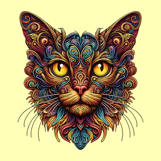 Psychedelic Colorful Abyssinian Cat | PRODUCT CODE: ABSYNCTPYD