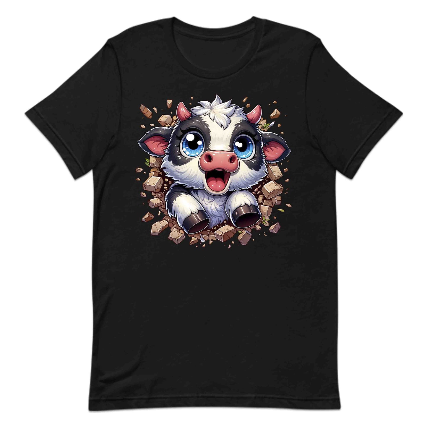 Adorable Cow Breaking Through Wall  3D Realistic Kawaii Cow Lover | PRODUCT CODE: ADBCWOBRKICD