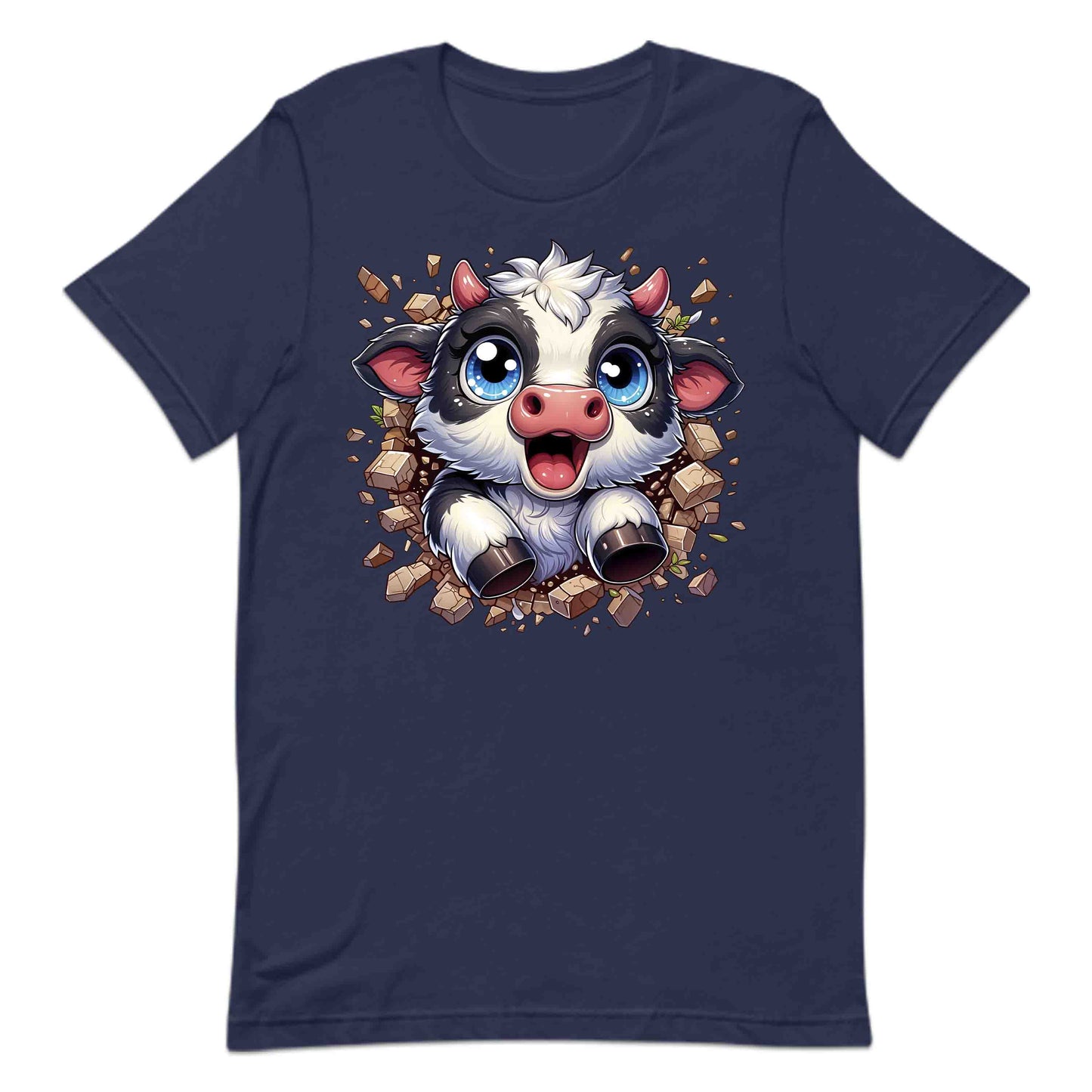 Adorable Cow Breaking Through Wall  3D Realistic Kawaii Cow Lover | PRODUCT CODE: ADBCWOBRKICD