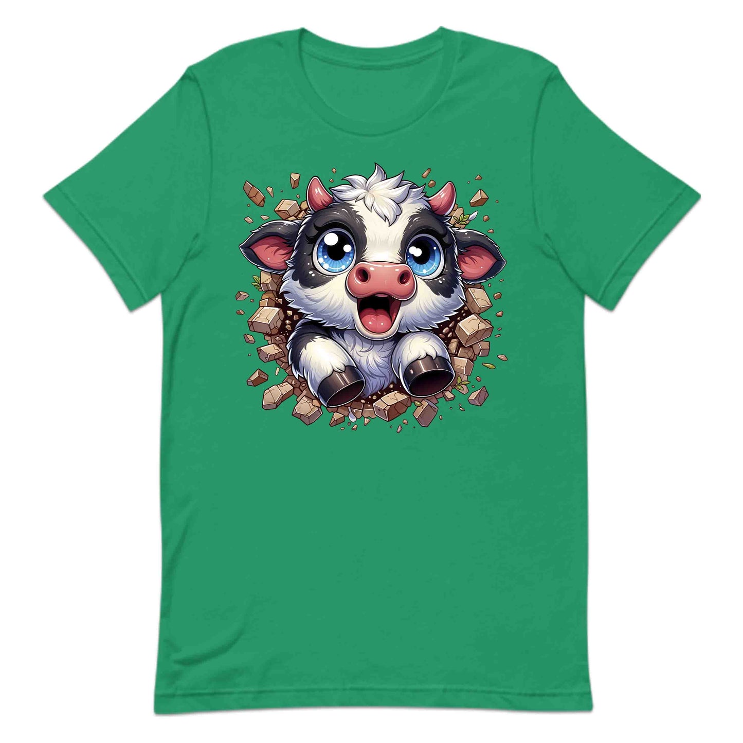 Adorable Cow Breaking Through Wall  3D Realistic Kawaii Cow Lover | PRODUCT CODE: ADBCWOBRKICD