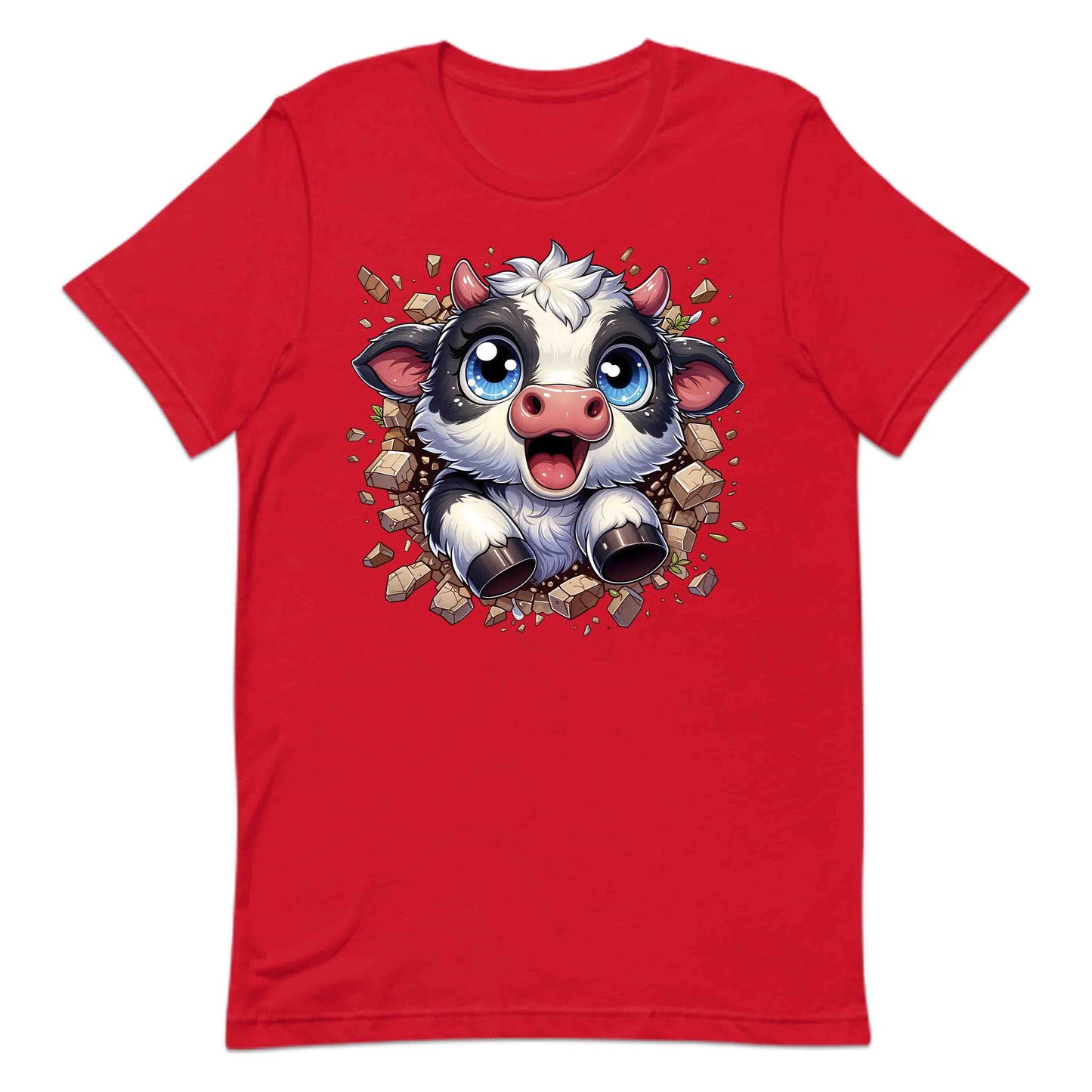 Adorable Cow Breaking Through Wall  3D Realistic Kawaii Cow Lover | PRODUCT CODE: ADBCWOBRKICD