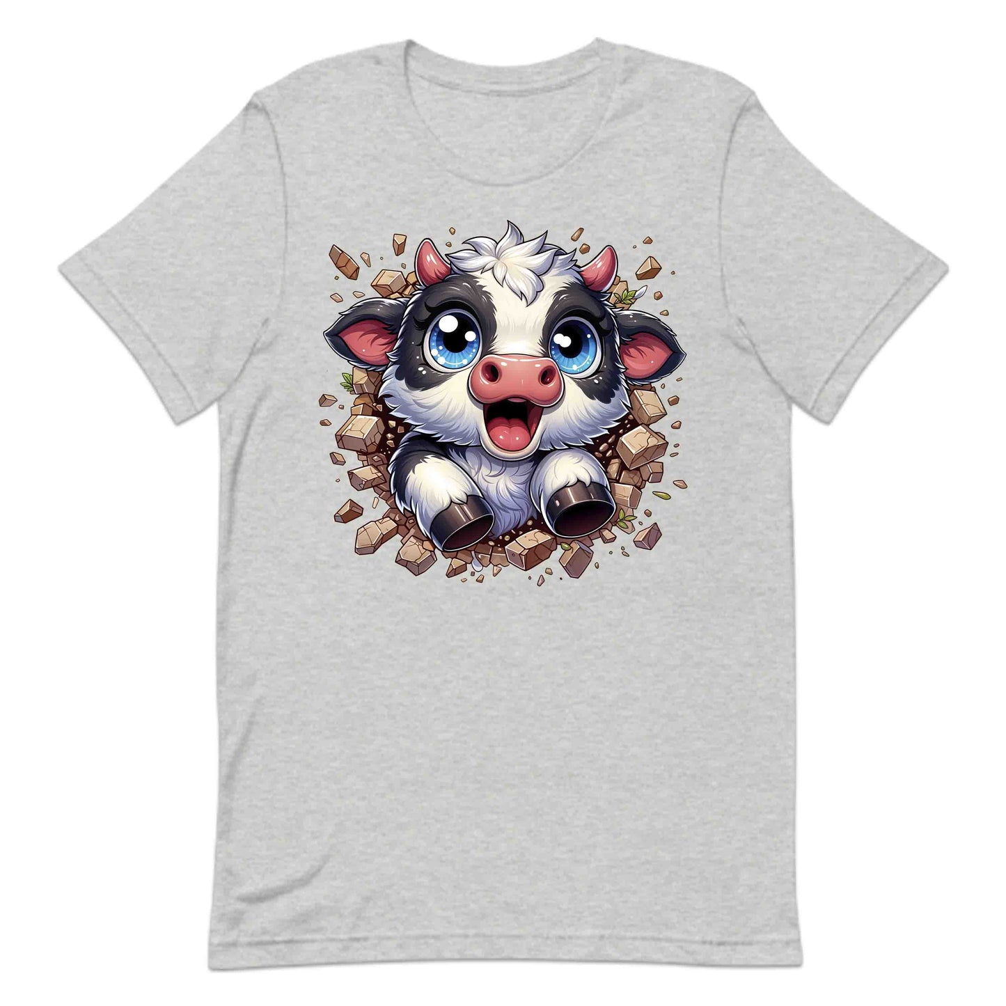 Adorable Cow Breaking Through Wall  3D Realistic Kawaii Cow Lover | PRODUCT CODE: ADBCWOBRKICD