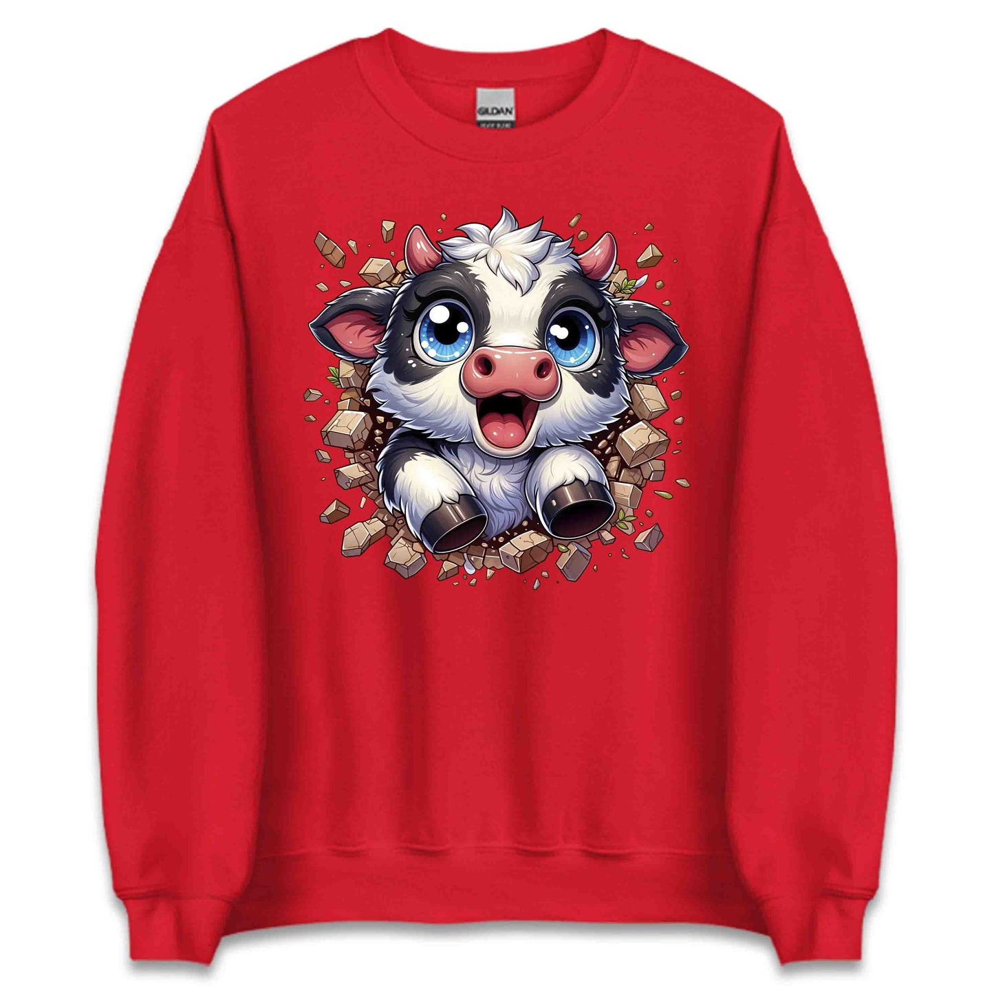 Adorable Cow Breaking Through Wall  3D Realistic Kawaii Cow Lover | PRODUCT CODE: ADBCWOBRKICD