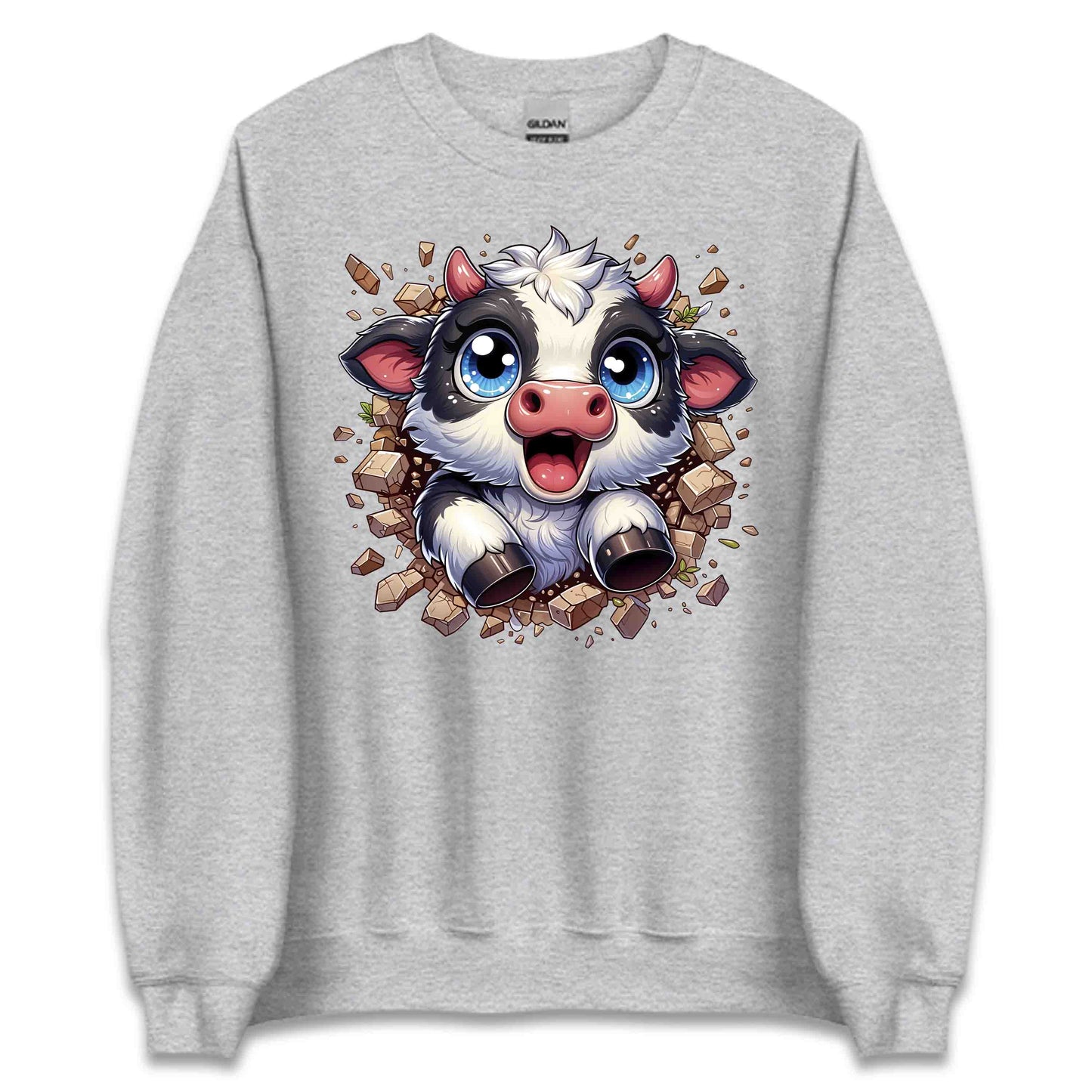 Adorable Cow Breaking Through Wall  3D Realistic Kawaii Cow Lover | PRODUCT CODE: ADBCWOBRKICD