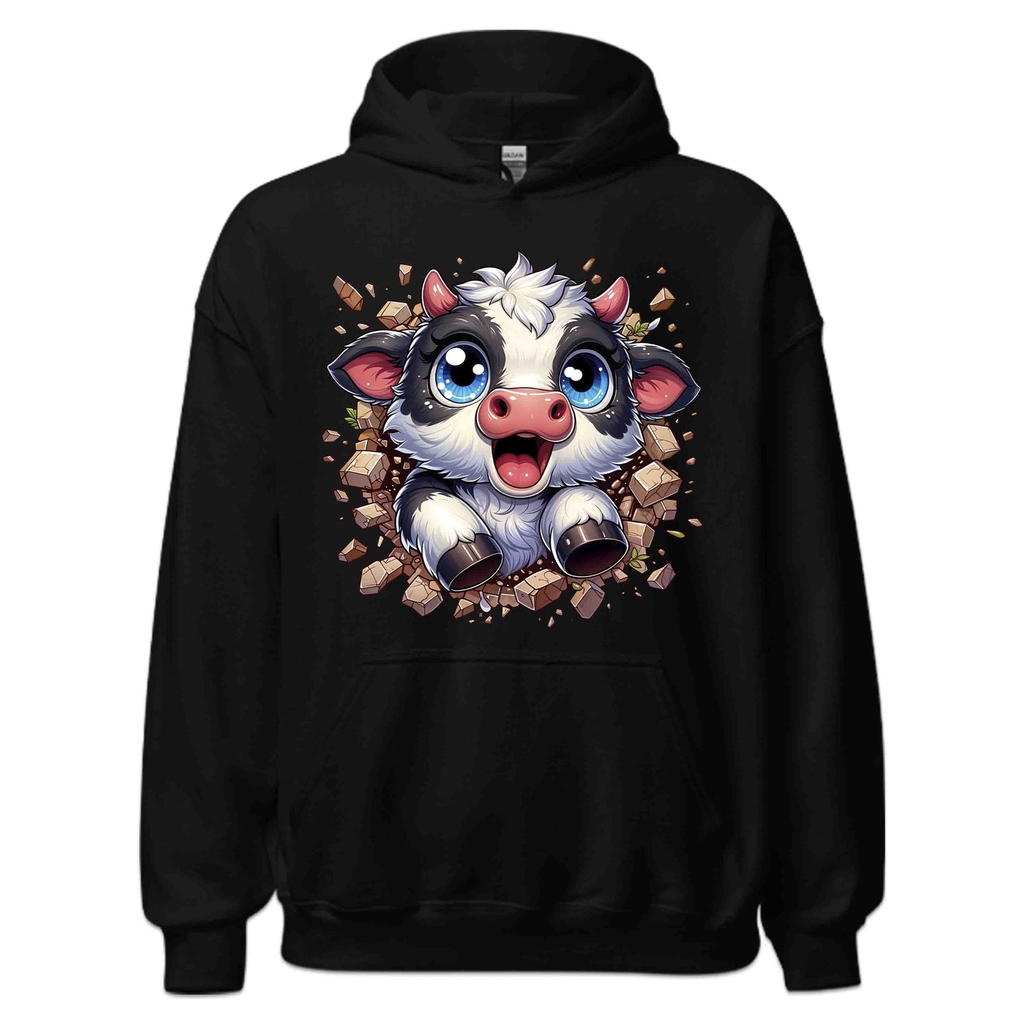Adorable Cow Breaking Through Wall  3D Realistic Kawaii Cow Lover | PRODUCT CODE: ADBCWOBRKICD