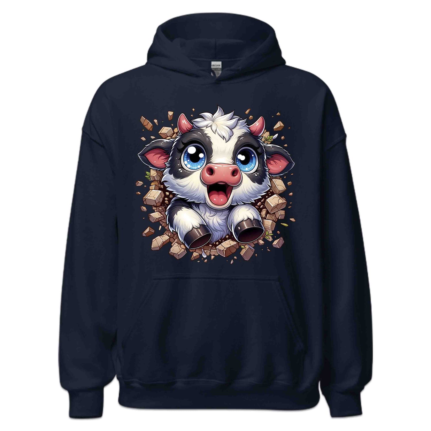 Adorable Cow Breaking Through Wall  3D Realistic Kawaii Cow Lover | PRODUCT CODE: ADBCWOBRKICD