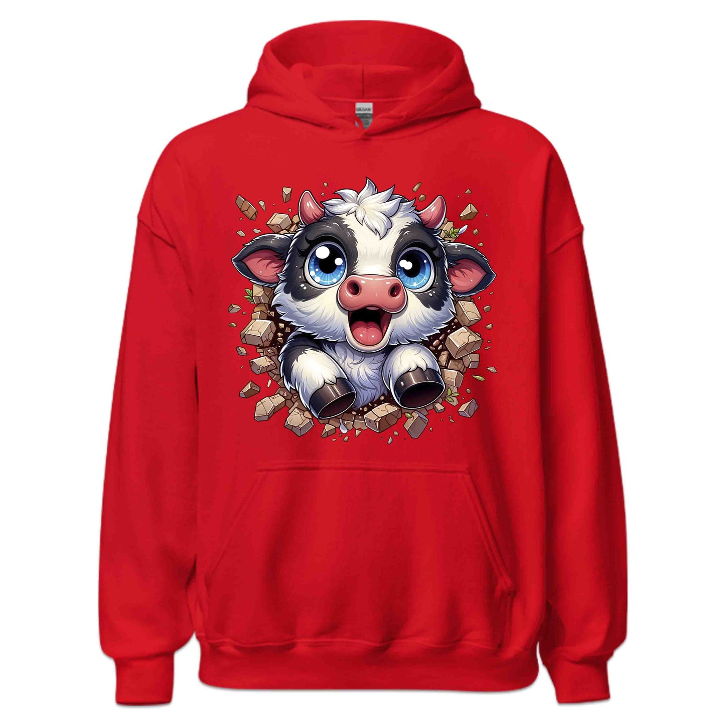 Adorable Cow Breaking Through Wall  3D Realistic Kawaii Cow Lover | PRODUCT CODE: ADBCWOBRKICD