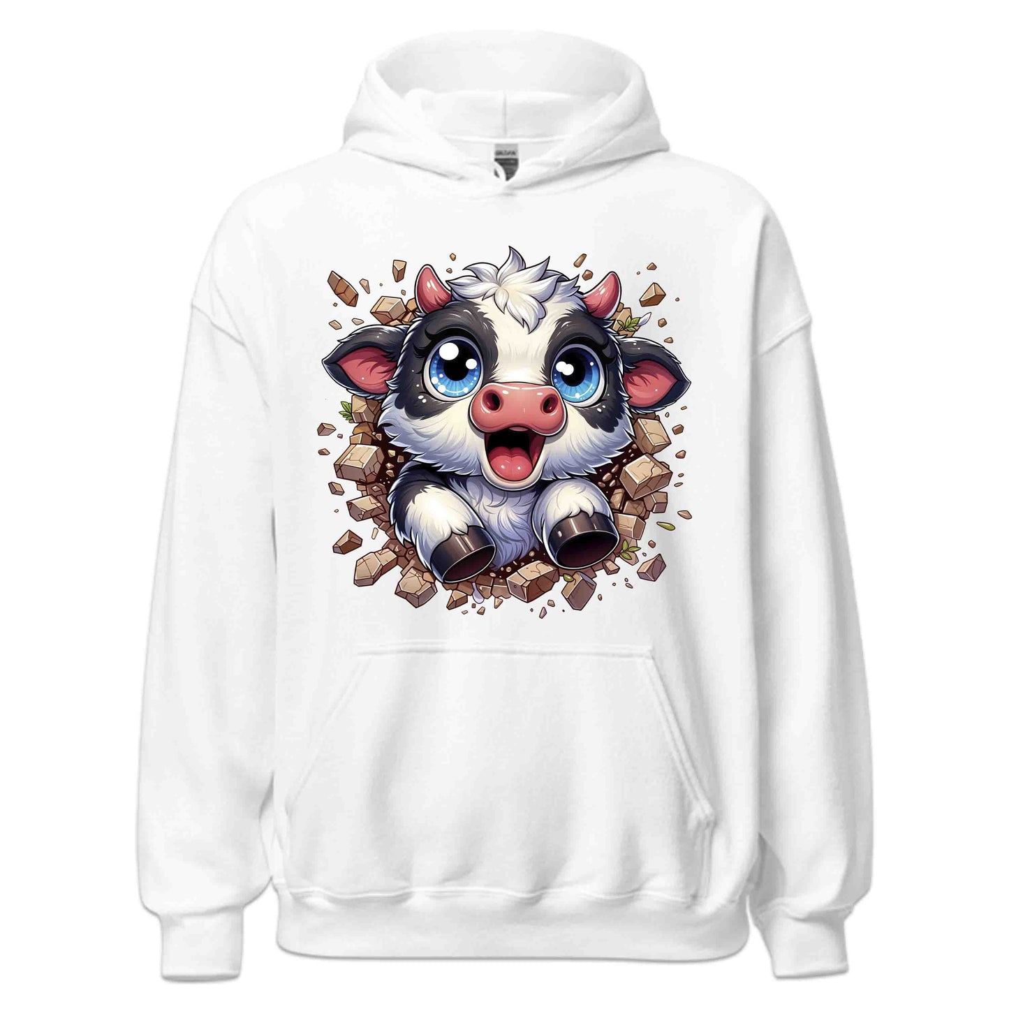 Adorable Cow Breaking Through Wall  3D Realistic Kawaii Cow Lover | PRODUCT CODE: ADBCWOBRKICD