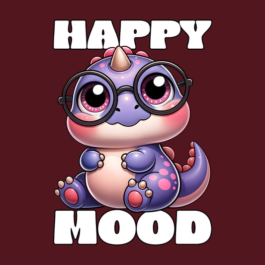 Adorable Kawaii Dino Happy Mood Dinosaur Wearing Glasses | PRODUCT CODE: ADBKWIDNSUR