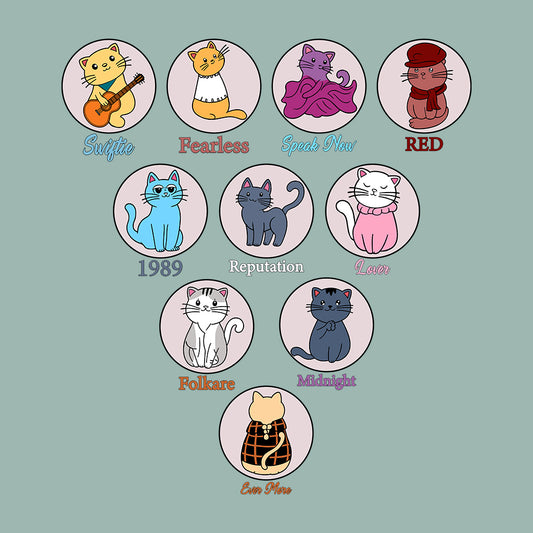 Adorable Swiftie Cat Collection Retro Swiftie Merchandise | PRODUCT CODE: ADTYLSFTCL