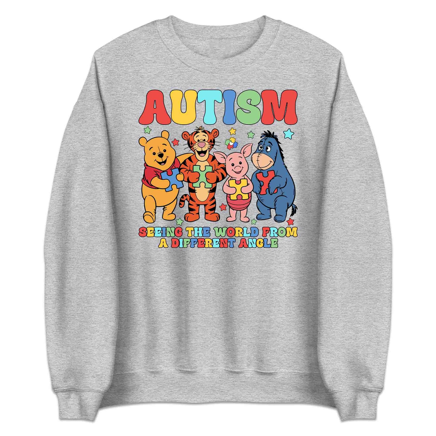 Winnie the Pooh & Friends T-Shirt | Pooh Piglet Tigger & Eeyore Jumper | Autism Awareness Hoodie | PRODUCT CODE: AEJWHQNPHOF