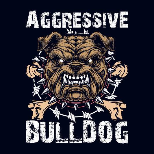 Aggressive Bulldog Fierce Dog with Grunge Bones | PRODUCT CODE: AGVRSBLDGOFC