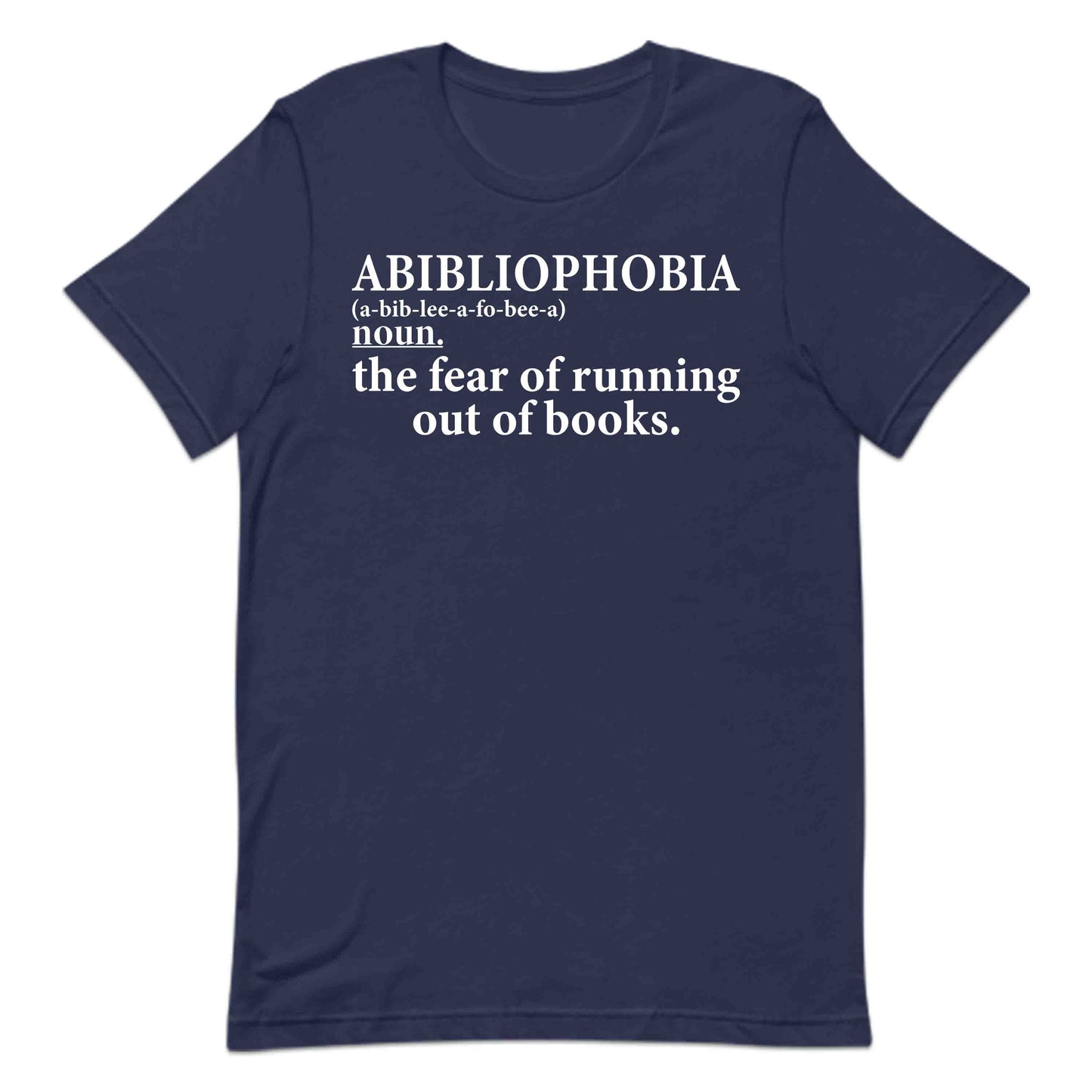 Abibliophobia Definition Funny Book Lover Reading Addict Bibliophile Gift | PRODUCT CODE: AJHIUWECBYAK