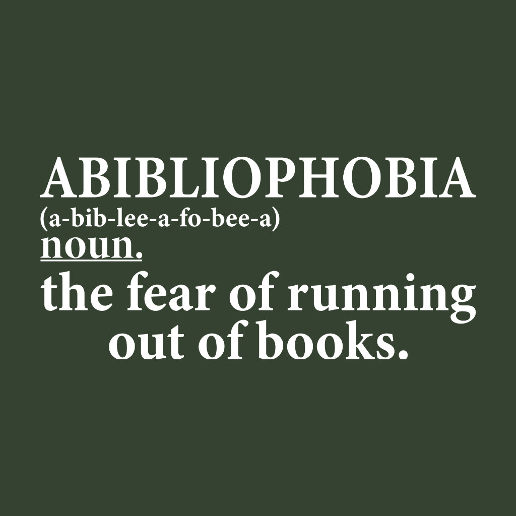 Abibliophobia Definition Funny Book Lover Reading Addict Bibliophile Gift | PRODUCT CODE: AJHIUWECBYAK