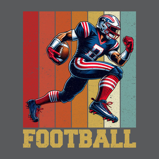 American Football Vintage Football Player Striking Athlete | PRODUCT CODE: AMFTOBLVNGPLS