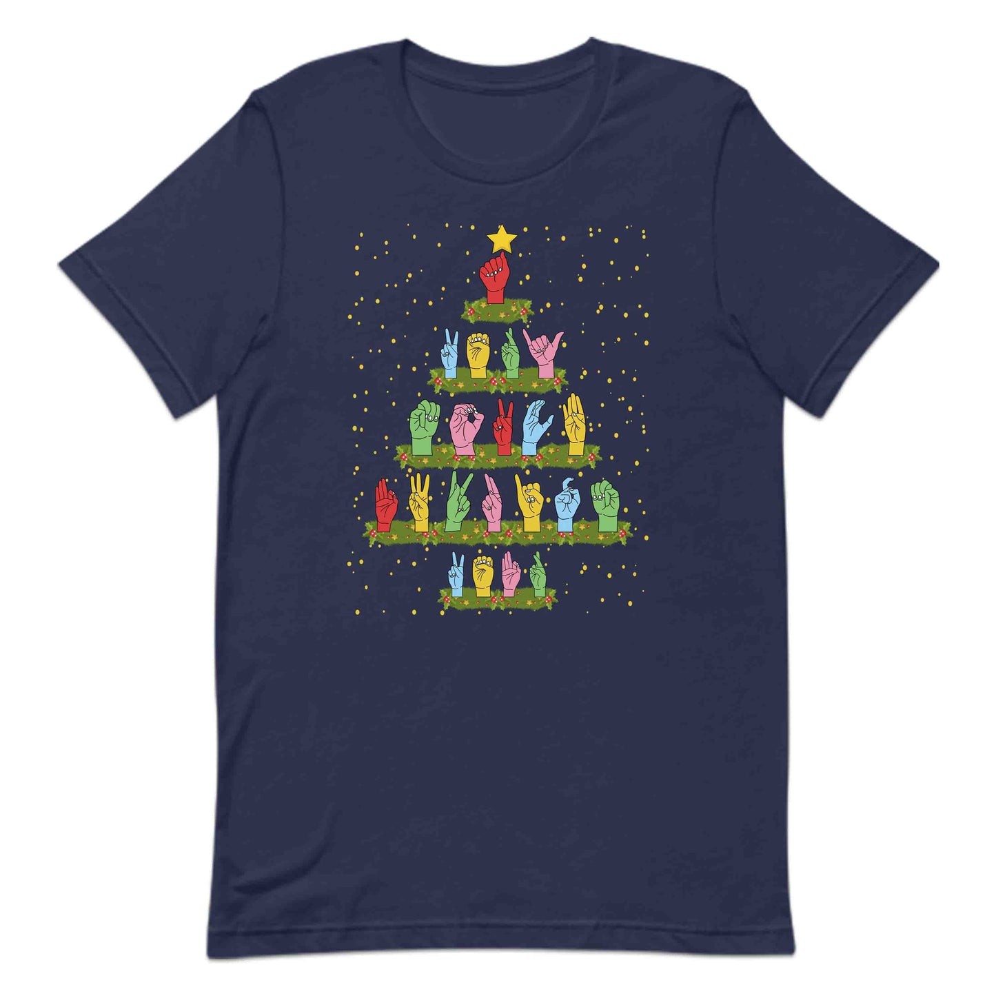 ASL Christmas Tree Hand Signs Language Xmas Deaf Awareness | PRODUCT CODE: AMRCSNGLCHT
