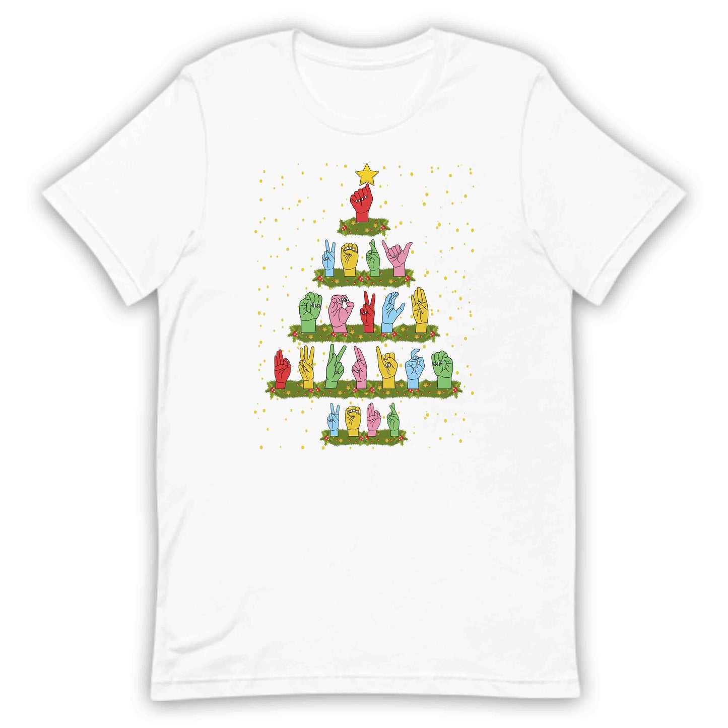 ASL Christmas Tree Hand Signs Language Xmas Deaf Awareness | PRODUCT CODE: AMRCSNGLCHT