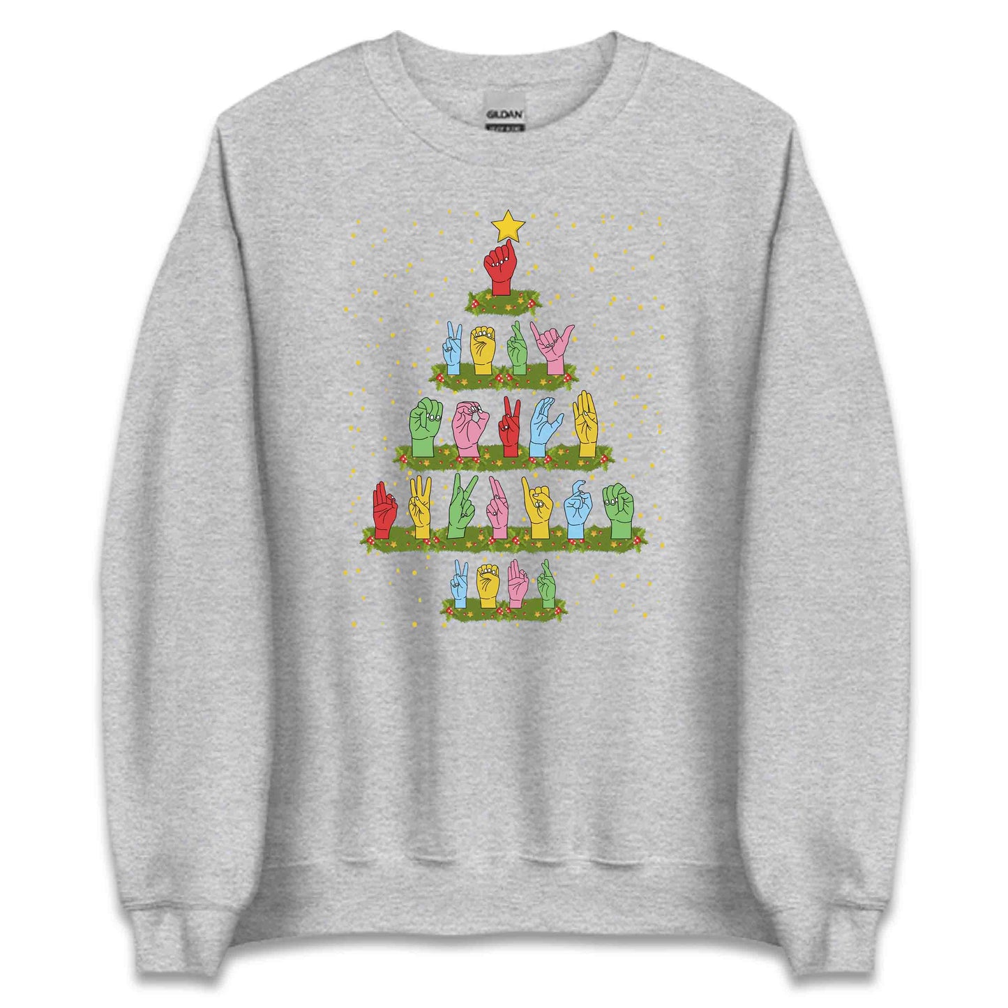 ASL Christmas Tree Hand Signs Language Xmas Deaf Awareness | PRODUCT CODE: AMRCSNGLCHT