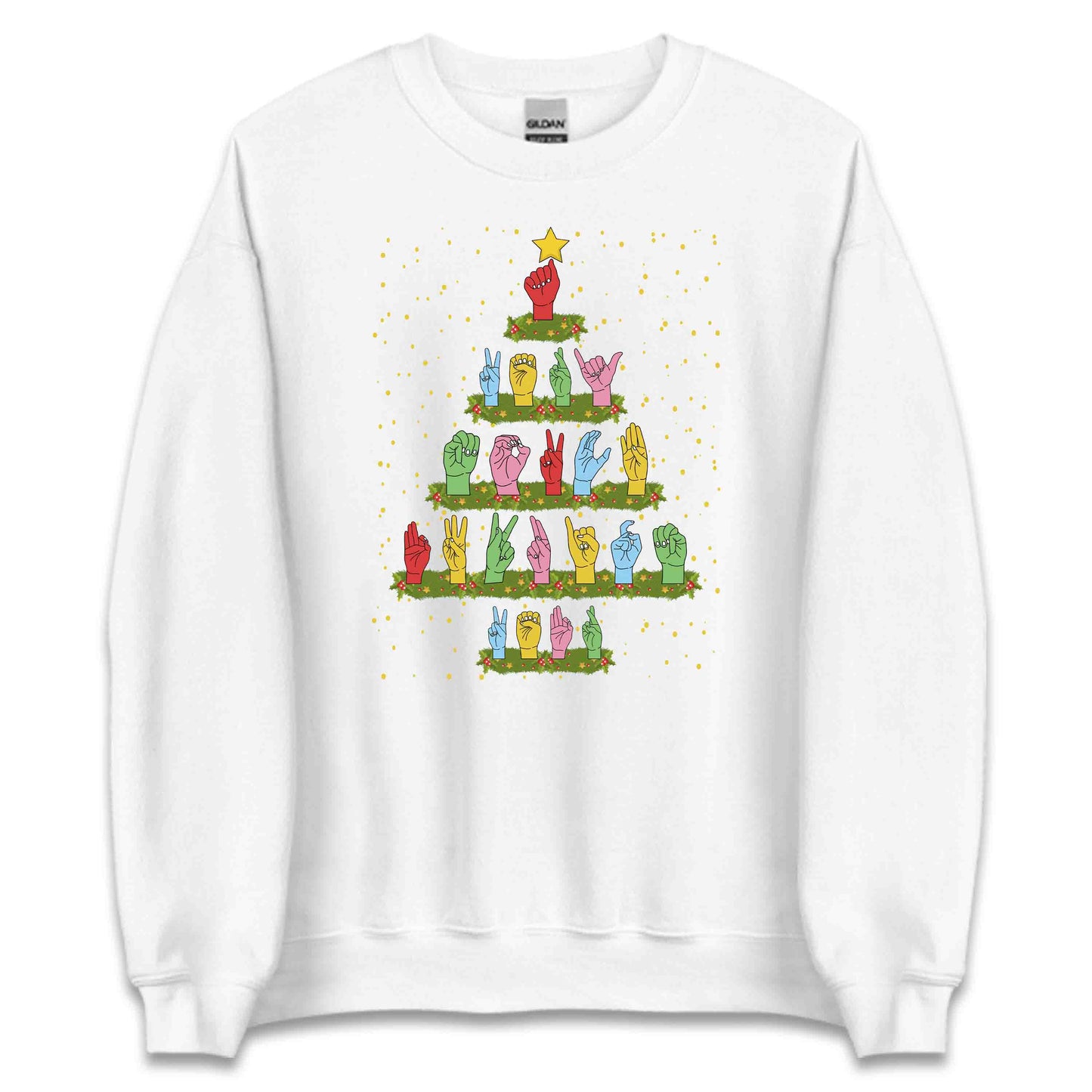 ASL Christmas Tree Hand Signs Language Xmas Deaf Awareness | PRODUCT CODE: AMRCSNGLCHT
