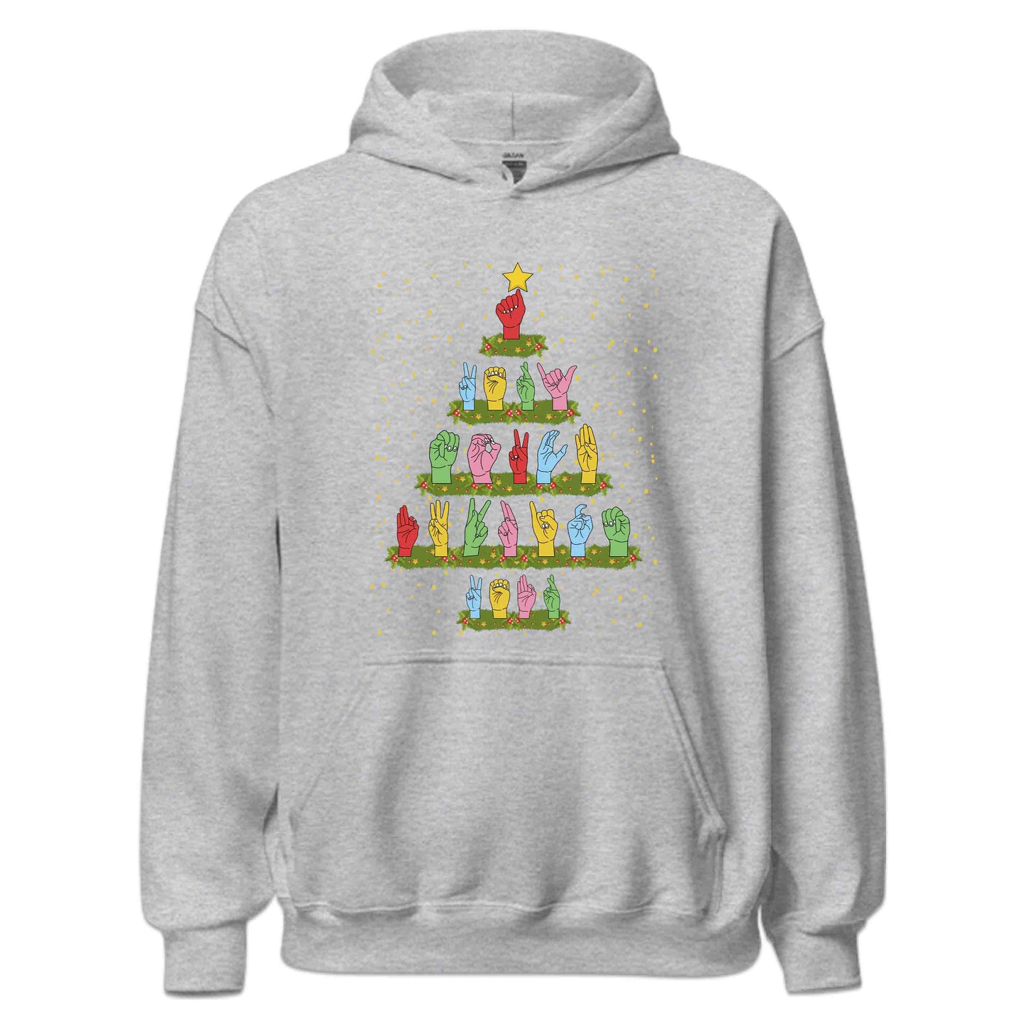 ASL Christmas Tree Hand Signs Language Xmas Deaf Awareness | PRODUCT CODE: AMRCSNGLCHT