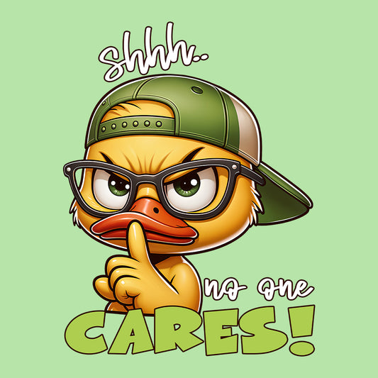 Shh No One Cares Angy Cute Cartoon Duck | PRODUCT CODE: ANGSHNOEC