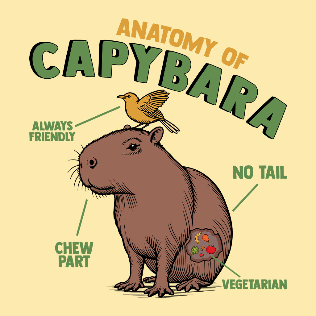 Anatomy Of Capybara Funny Rodent Animal Lover | PRODUCT CODE: ANTMYFCPBR