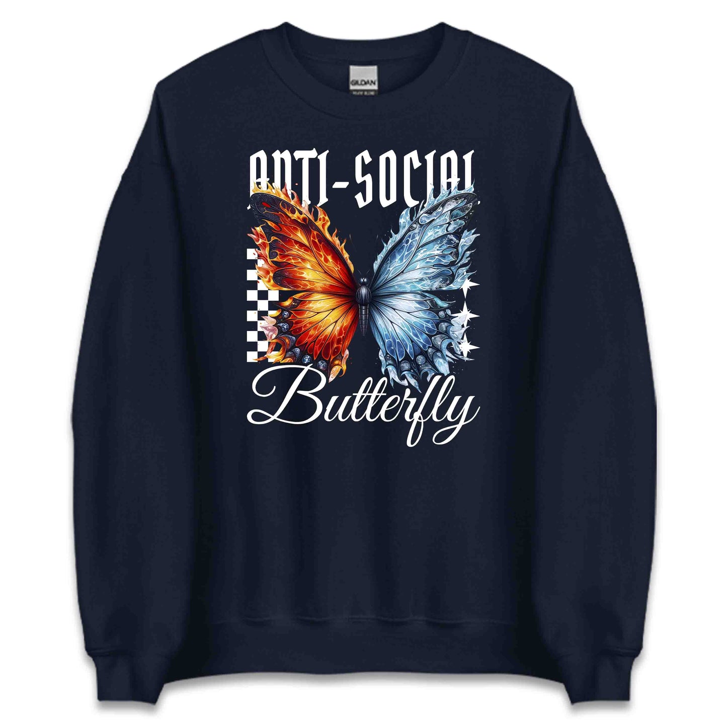 Anti-Social Butterfly Fiery and Icy Wings Introvert Statement | PRODUCT CODE: ANTSCLBTUFL