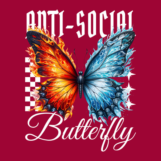 Anti-Social Butterfly Fiery and Icy Wings Introvert Statement | PRODUCT CODE: ANTSCLBTUFL