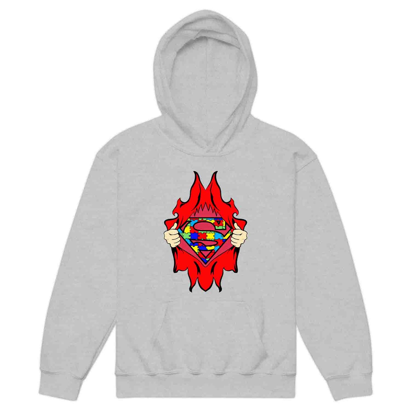 Autism Awareness Kids T-Shirt | Superhero Puzzle Kids Jumper | Torn Superman Logo Hoodie | PRODUCT CODE: ASDBSPEMLGN