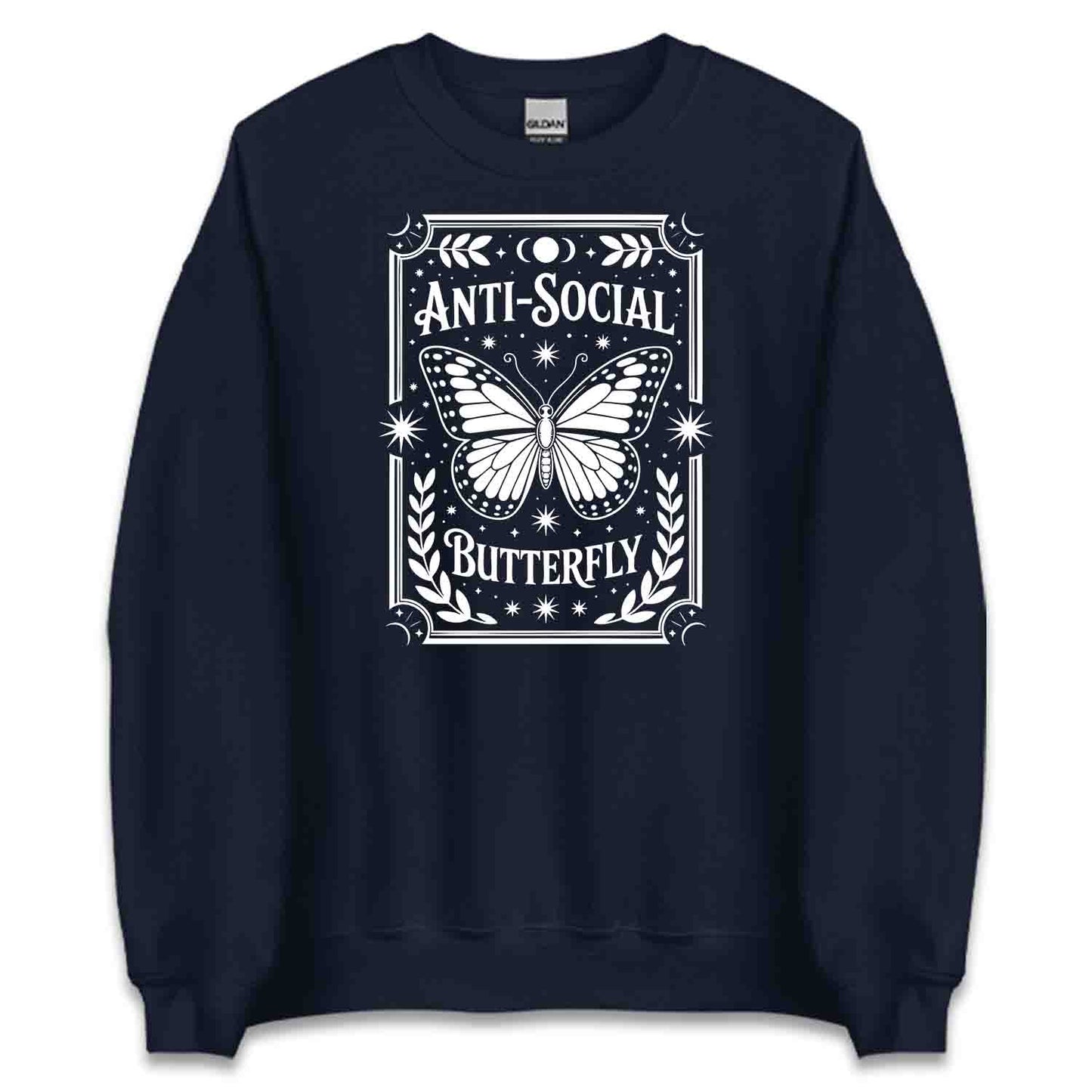 Anti-Social Butterfly T-Shirt, Introvert Goth Sweatshirt, Celestial Nature Hoodie | PRODUCT CODE: ASDKJWERN