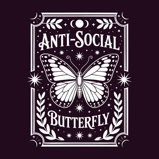 Anti-Social Butterfly T-Shirt, Introvert Goth Sweatshirt, Celestial Nature Hoodie | PRODUCT CODE: ASDKJWERN