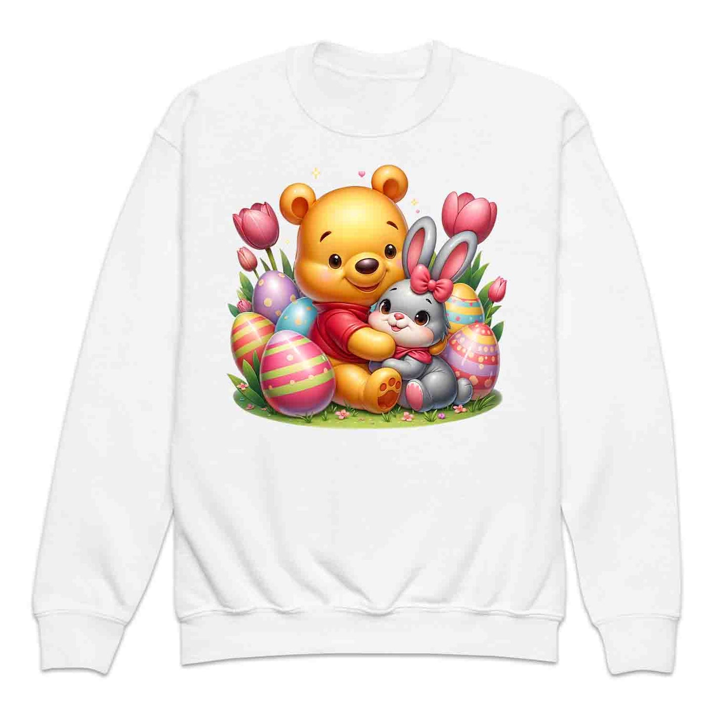 Disney Winnie the Pooh Easter Kids T-Shirt | Sweet Pooh & Bunny Hug Kids Jumper | Eggs & Flowers Hoodie | PRODUCT CODE: ASDNLMXCVOR